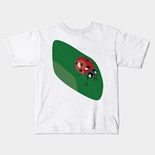 Ladybug walking on a leaf Kids T-Shirt